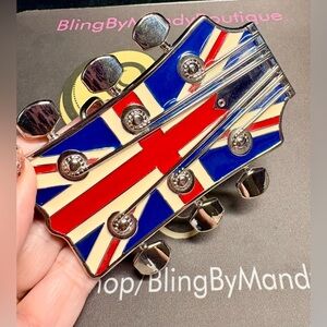 Vintage Union Jack Guitar Headstock Belt Buckle